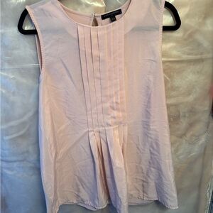 Banana Republic Pale Pink Pleated Sleeveless Blouse